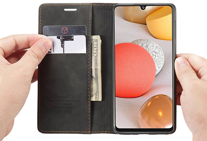 CaseMe Samsung Galaxy A42 5G Wallet Kickstand Magnetic Flip Leather Case