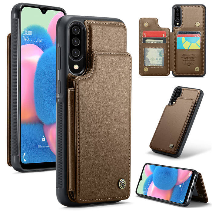 CaseMe Samsung Galaxy A50 RFID Blocking Card Holder Case Brown