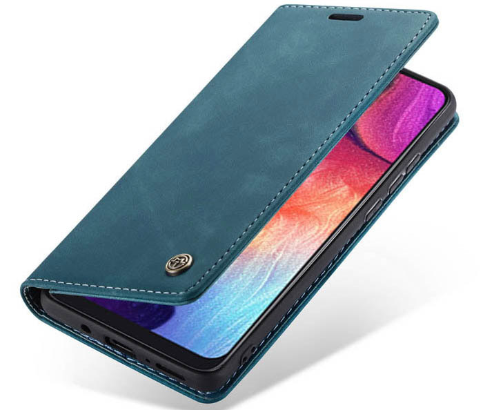 CaseMe Samsung Galaxy A50 Retro Wallet Kickstand Magnetic Flip Leather Case