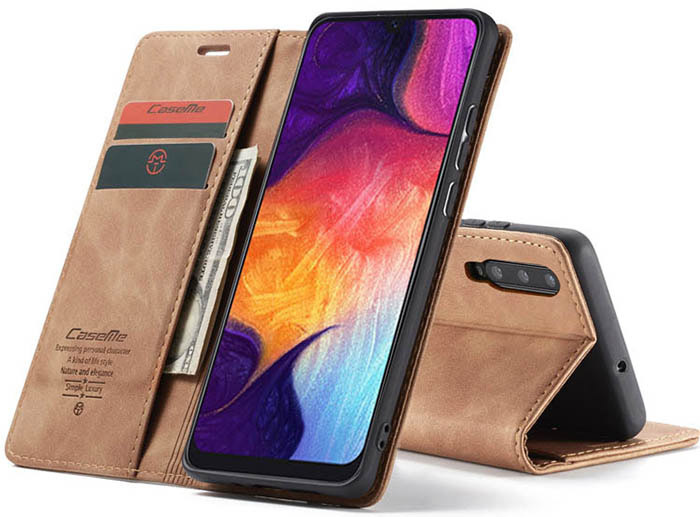 CaseMe Samsung Galaxy A50 Wallet Kickstand Magnetic Flip Leather Case