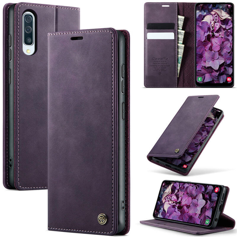 CaseMe Samsung Galaxy A50 Magnetic Wallet Case with RFID Blocking Purple