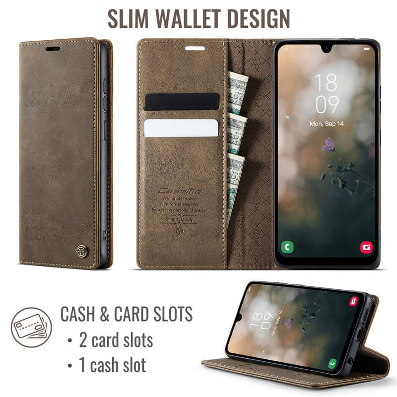 CaseMe Samsung Galaxy A50 Magnetic Wallet Case with RFID Blocking