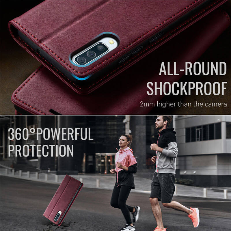 CaseMe Samsung Galaxy A50 Magnetic Wallet Case with RFID Blocking