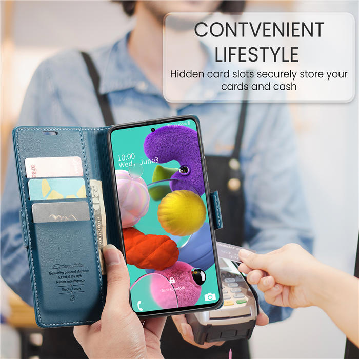 CaseMe Samsung Galaxy A51 4G Wallet RFID Blocking Magnetic Buckle Case
