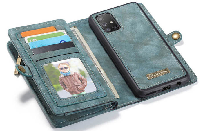 CaseMe Samsung Galaxy A51 Zipper Wallet Magnetic Detachable 2 in 1 Case