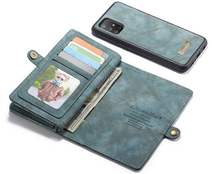 CaseMe Samsung Galaxy A51 Zipper Wallet Magnetic Detachable 2 in 1 Case