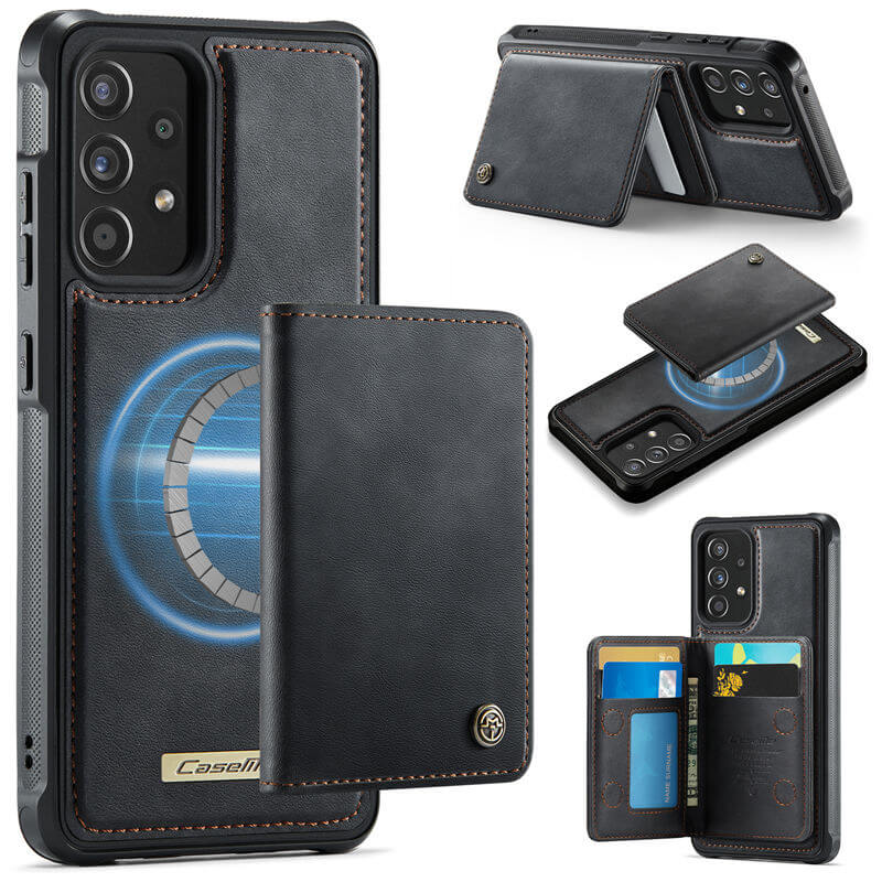 CaseMe Samsung Galaxy A52 Detachable Magnetic 2-in-1 Wallet Case with RFID Blocking - Black