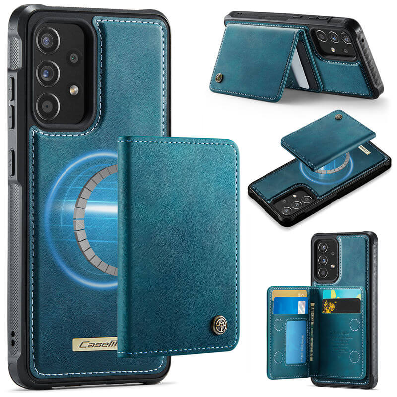 CaseMe Samsung Galaxy A52 Detachable Magnetic 2-in-1 Wallet Case with RFID Blocking - Blue