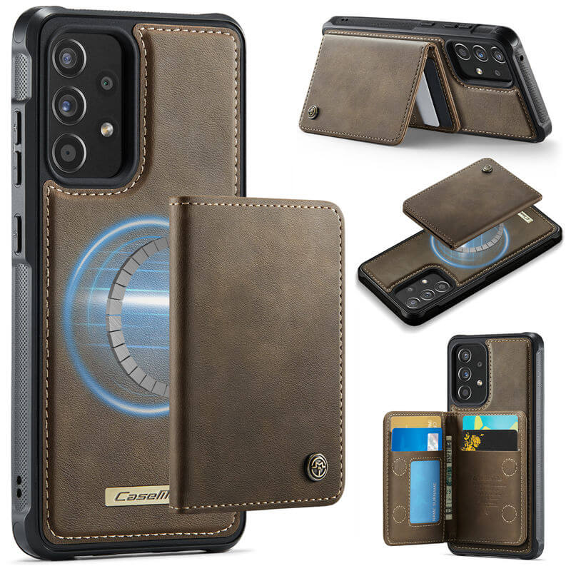 CaseMe Samsung Galaxy A52 Detachable Magnetic 2-in-1 Wallet Case with RFID Blocking - Coffee