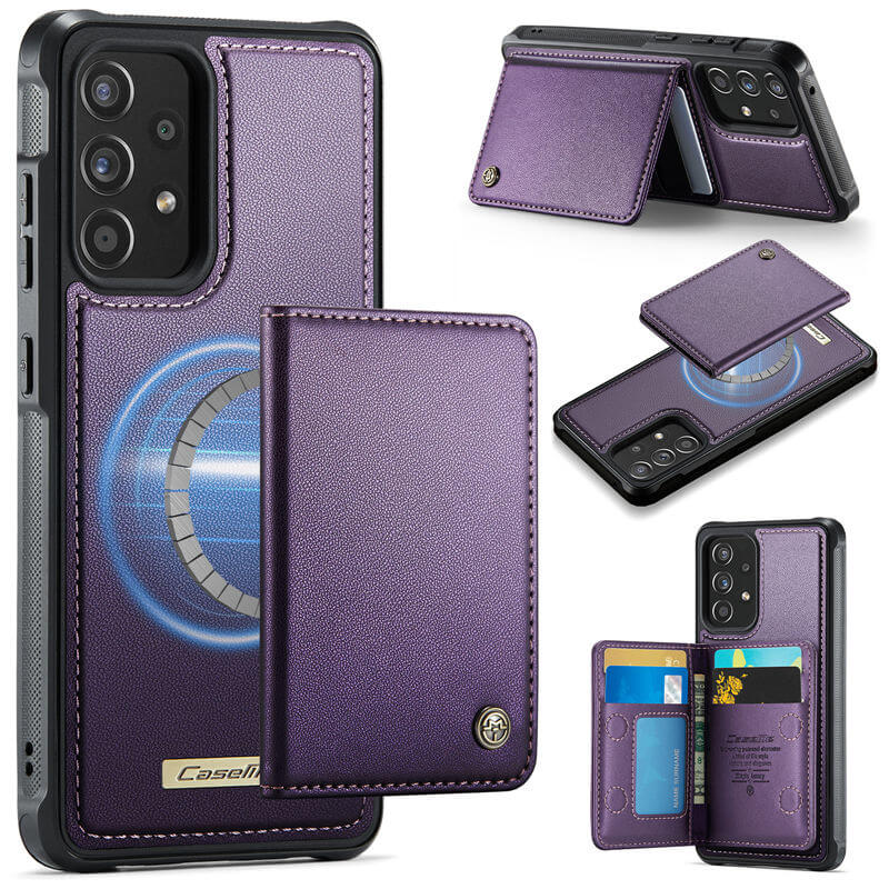 CaseMe Samsung Galaxy A52 Detachable Magnetic 2-in-1 Wallet Case with RFID Blocking - Purple