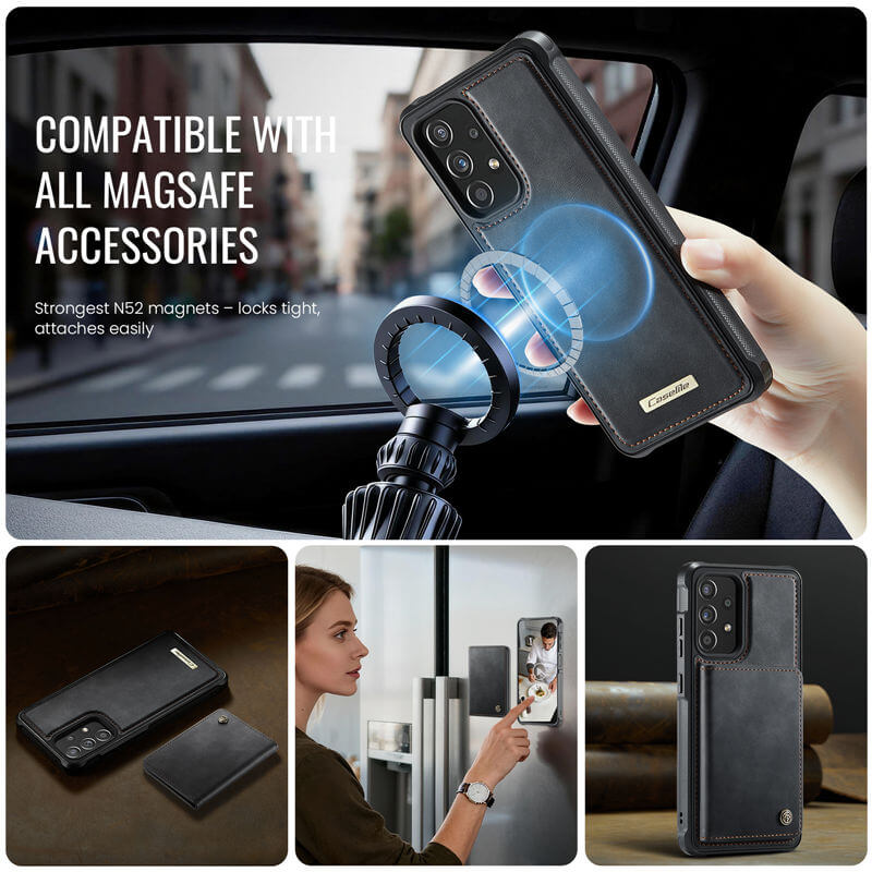 CaseMe Samsung Galaxy A52 2-in-1 Magnetic Wallet Case