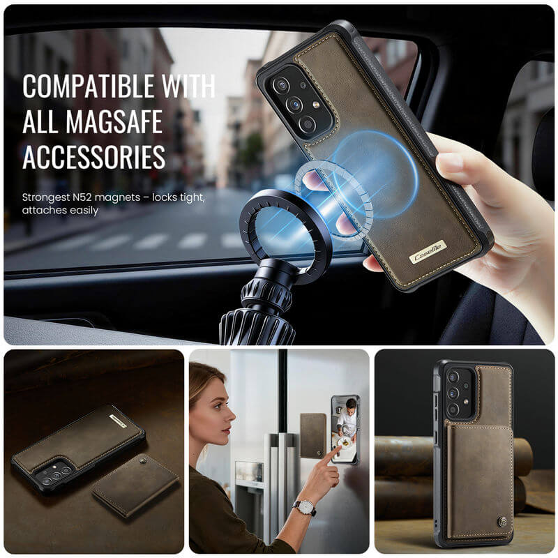 CaseMe Samsung Galaxy A52 2-in-1 Magnetic Wallet Case