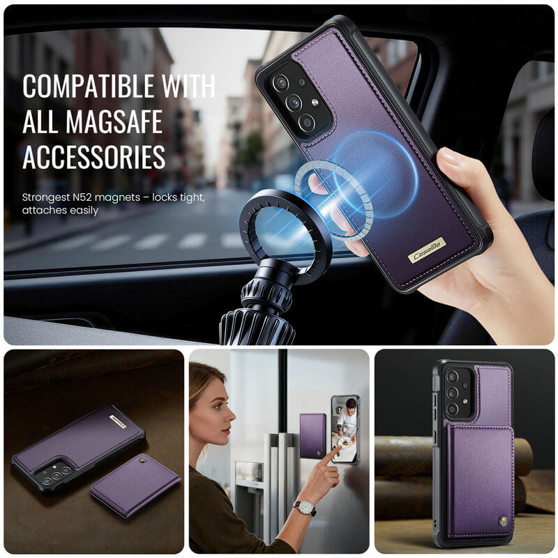 CaseMe Samsung Galaxy A52 2-in-1 Magnetic Wallet Case