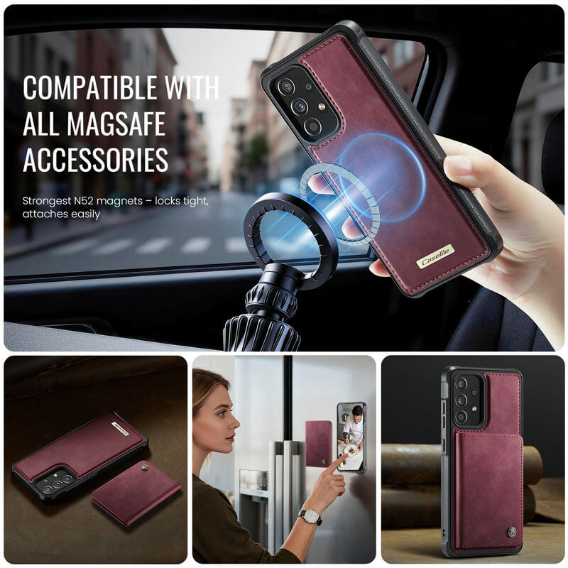 CaseMe Samsung Galaxy A52 2-in-1 Magnetic Wallet Case