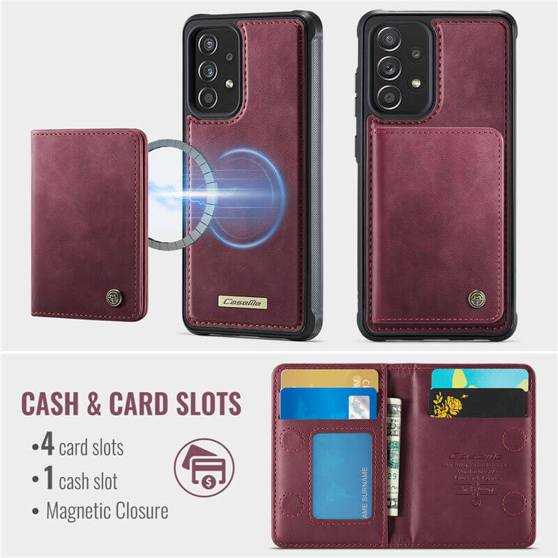 CaseMe Samsung Galaxy A52 2-in-1 Magnetic Wallet Case