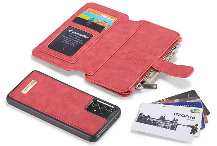 CaseMe Samsung Galaxy A52 5G Zipper Wallet Magnetic Detachable 2 in 1 Folio Flip Case