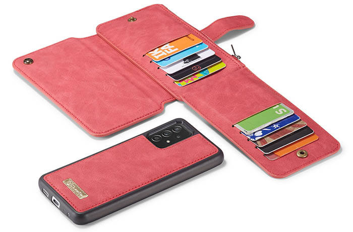 CaseMe Samsung Galaxy A52 5G Zipper Wallet Magnetic Detachable 2 in 1 Folio Flip Case