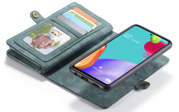 CaseMe Samsung Galaxy A52 5G Zipper Wallet Magnetic Detachable 2 in 1 Case