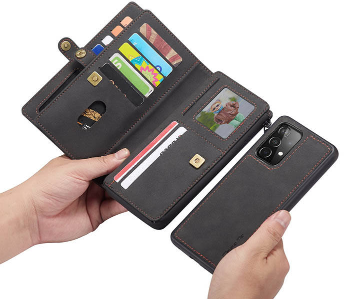 CaseMe Samsung Galaxy A52 5G Multi-Functional Zipper Wallet Magnetic Detachable 2 in 1 Folio Case