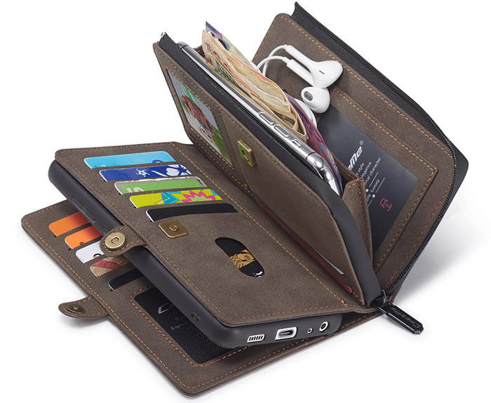 CaseMe Samsung Galaxy A52 5G Multi-Functional Zipper Wallet Magnetic Detachable 2 in 1 Folio Case