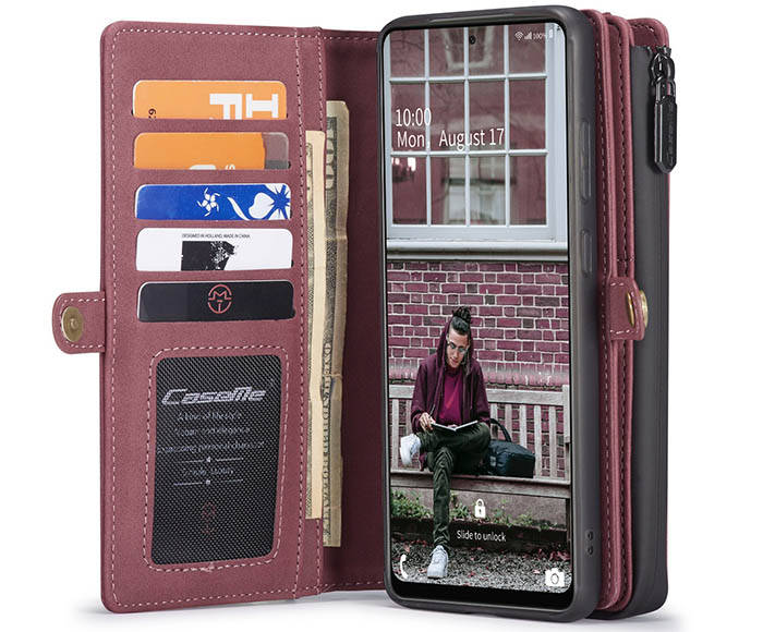 CaseMe Samsung Galaxy A52 5G Multi-Functional Zipper Wallet Magnetic Detachable 2 in 1 Folio Case