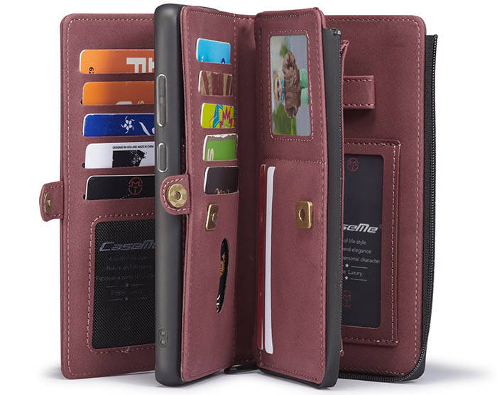 CaseMe Samsung Galaxy A52 5G Multi-Functional Zipper Wallet Magnetic Detachable 2 in 1 Folio Case