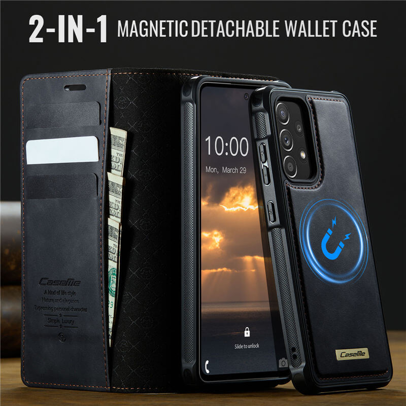 CaseMe Samsung Galaxy A52 2-in-1 Magnetic Wallet Case with RFID Blocking