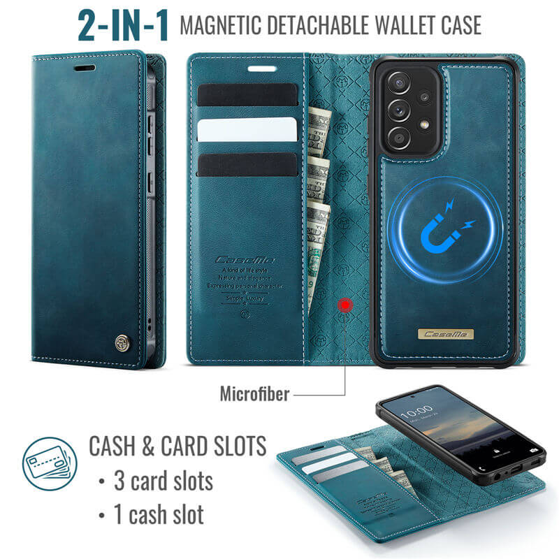CaseMe Samsung Galaxy A52 2-in-1 Magnetic Wallet Case with RFID Blocking