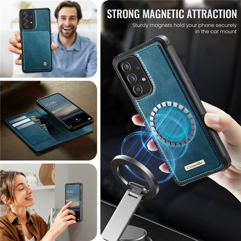 CaseMe Samsung Galaxy A52 2-in-1 Magnetic Wallet Case with RFID Blocking