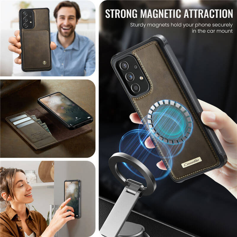 CaseMe Samsung Galaxy A52 2-in-1 Magnetic Wallet Case with RFID Blocking