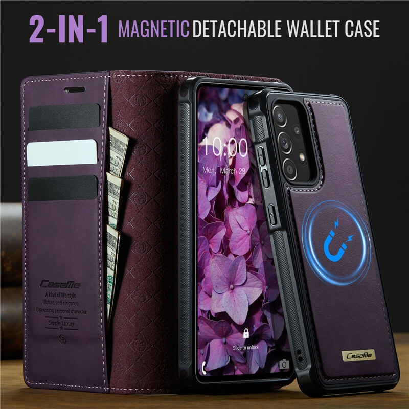 CaseMe Samsung Galaxy A52 2-in-1 Magnetic Wallet Case with RFID Blocking