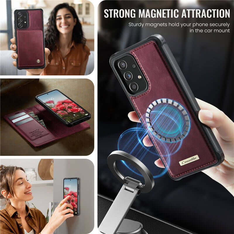 CaseMe Samsung Galaxy A52 2-in-1 Magnetic Wallet Case with RFID Blocking