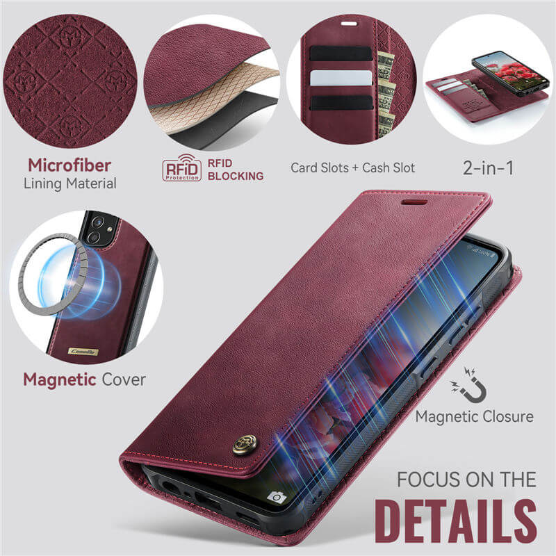 CaseMe Samsung Galaxy A52 2-in-1 Magnetic Wallet Case with RFID Blocking