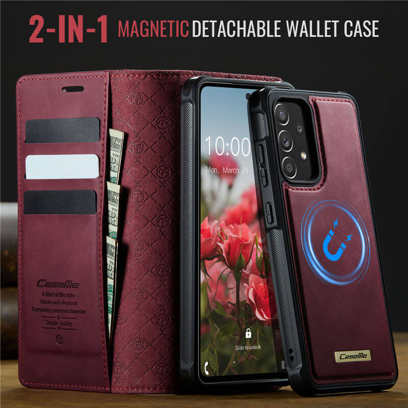 CaseMe Samsung Galaxy A52 2-in-1 Magnetic Wallet Case with RFID Blocking