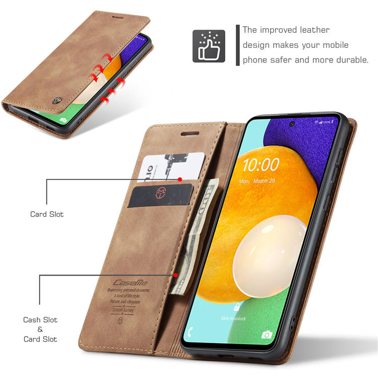 CaseMe Samsung Galaxy A53 5G Wallet Magnetic Case Brown