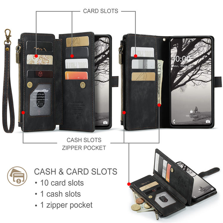 CaseMe Samsung Galaxy A53 5G Wallet Kickstand Case Black
