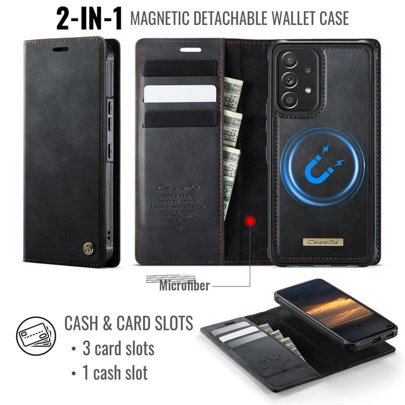 CaseMe Samsung Galaxy A53 5G 2-in-1 Magnetic Wallet Case with RFID Blocking