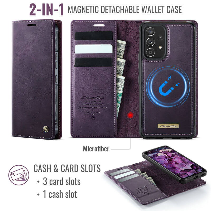 CaseMe Samsung Galaxy A53 5G 2-in-1 Magnetic Wallet Case with RFID Blocking