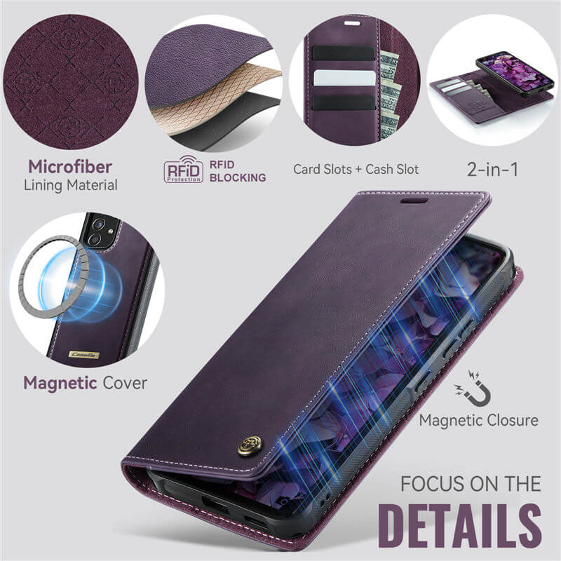 CaseMe Samsung Galaxy A53 5G 2-in-1 Magnetic Wallet Case with RFID Blocking