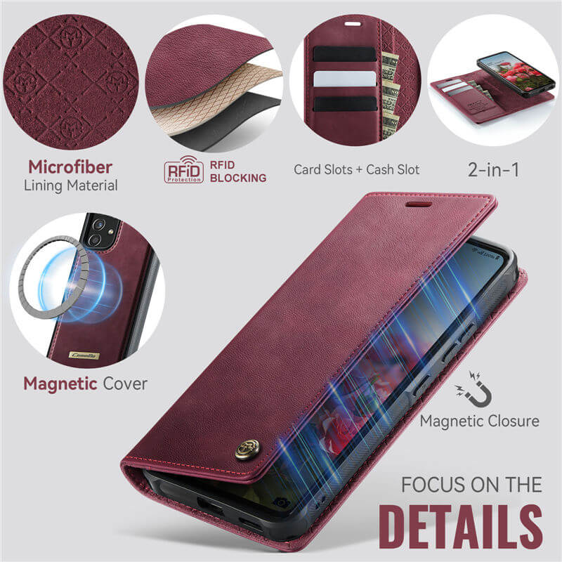 CaseMe Samsung Galaxy A53 5G 2-in-1 Magnetic Wallet Case with RFID Blocking
