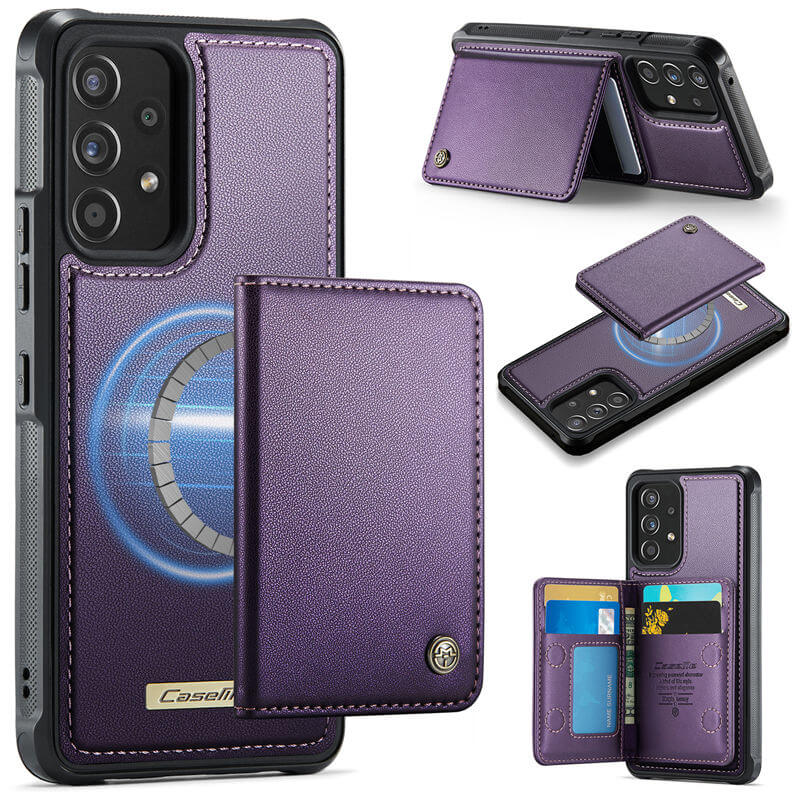 CaseMe Samsung Galaxy A53 5G Detachable Magnetic 2-in-1 Wallet Case with RFID Blocking - Purple