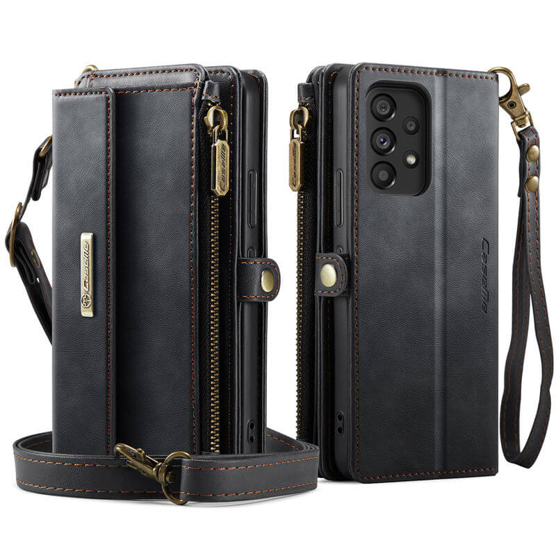 CaseMe Samsung Galaxy A53 5G Wallet Case – RFID Blocking, 9 Card Slots, Crossbody Strap