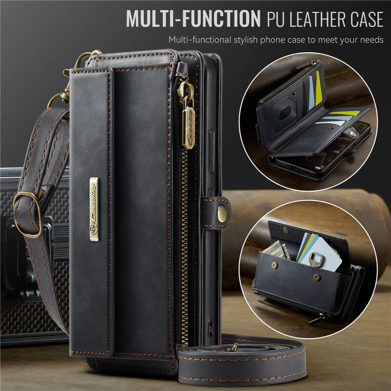 CaseMe Samsung Galaxy A53 5G Wallet Case – RFID Blocking, 9 Card Slots, Crossbody Strap
