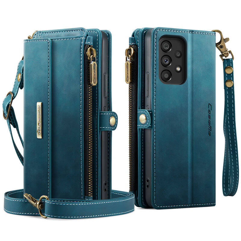 CaseMe Samsung Galaxy A53 5G Wallet Case – RFID Blocking, 9 Card Slots, Crossbody Strap