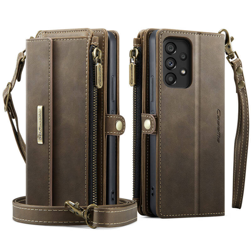 CaseMe Samsung Galaxy A53 5G Wallet Case – RFID Blocking, 9 Card Slots, Crossbody Strap