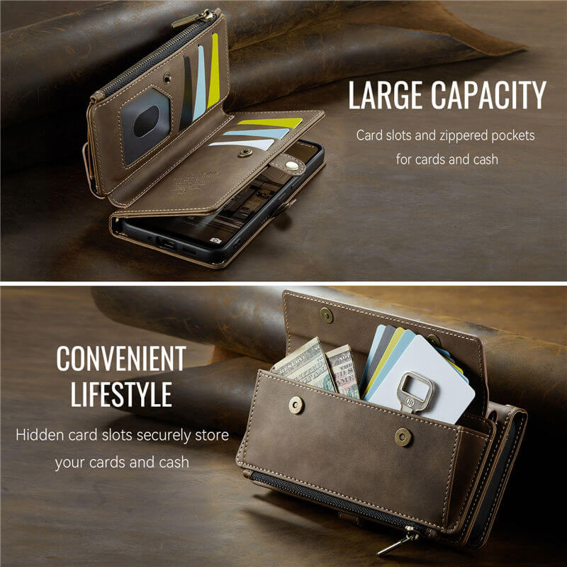CaseMe Samsung Galaxy A53 5G Wallet Case – RFID Blocking, 9 Card Slots, Crossbody Strap