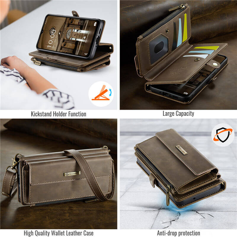 CaseMe Samsung Galaxy A53 5G Wallet Case – RFID Blocking, 9 Card Slots, Crossbody Strap