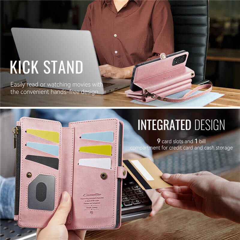 CaseMe Samsung Galaxy A53 5G Wallet Case – RFID Blocking, 9 Card Slots, Crossbody Strap