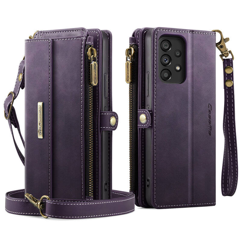CaseMe Samsung Galaxy A53 5G Wallet Case – RFID Blocking, 9 Card Slots, Crossbody Strap