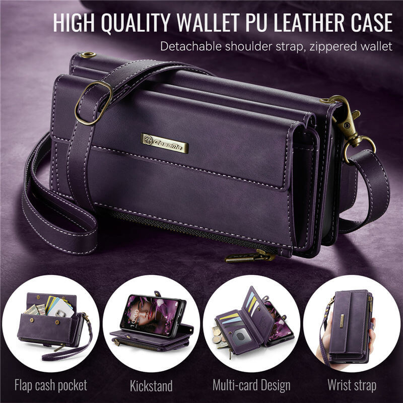 CaseMe Samsung Galaxy A53 5G Wallet Case – RFID Blocking, 9 Card Slots, Crossbody Strap